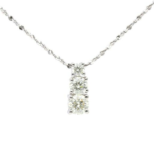 PT1000ダイヤネックレス0.50ct/Aランク/76【中古】 PT1000ダイヤネックレス0.50ct/Aランク/76【中古】