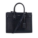SAINT LAURENT サンローラン/サックドジュールベイビー/クロコ型押し/ネイビー/421863/011*/Aランク/18【中古】