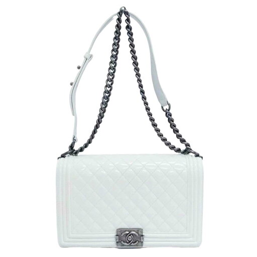 CHANEL シャネル/ボーイシャネル マトラッセ チェーンショルダーバッグ/ホワイト/194*****/ABランク/18【中古】 CHANEL シャネル/ボーイシャネル マトラッセ チェーンショルダーバッグ/ホワイト/194*****/ABランク/18【中古】