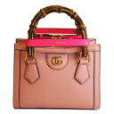 GUCCI グッチ/ダイアナミニレザーハンドバンブーハンドルGGマーモントピンク/655661/320***/SAランク/92【中古】