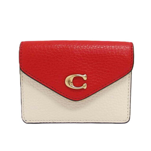 COACH コーチ/三角フラップ レザーカードケース/レッド/C6890/K21**/Aランク/04【中古】 COACH コーチ/三角フラップ レザーカードケース/レッド/C6890/K21**/Aランク/04【中古】