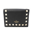 VALENTINO ヴァレンティノ ガラヴァーニ/ロックスタッズコンパクトウオレット/ブラック/QW0P0P39BOL/Aランク/69【中古】