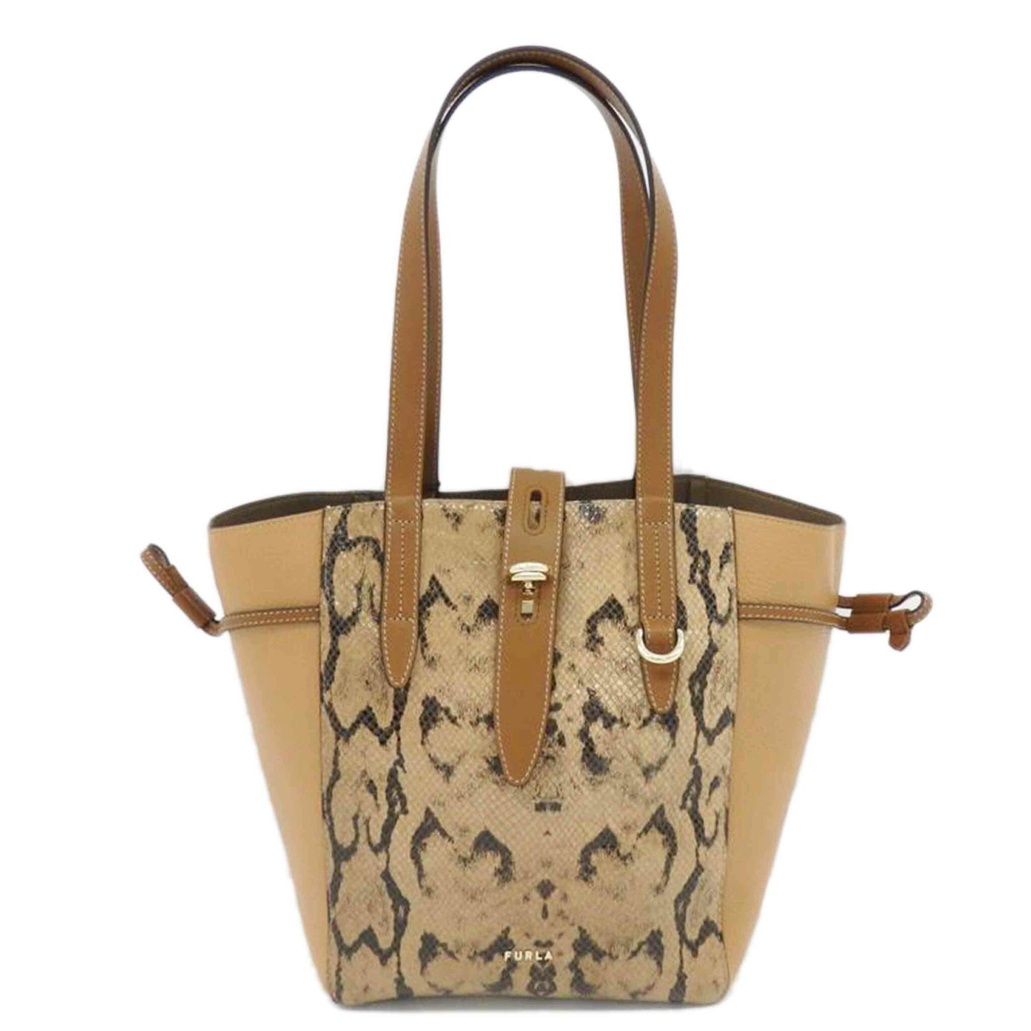 FURLA フルラ/NET M TOTE/パイソン柄/BZTOFUA AX0765/285***/SAランク/77【中古】