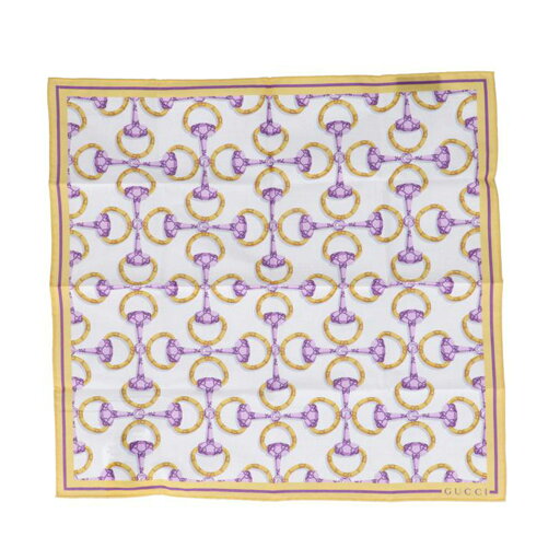 GUCCI グッチ/スクエアホースビット/チーフ/パープル/790554/45cm/SAランク/91【中古】 GUCCI グッチ/スクエアホースビット/チーフ/パープル/790554/45cm/SAランク/91【中古】