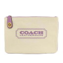 COACH コーチ/キャンバスクラッチバッグ/アイボリー×パープル/CD699G/E22**/ABランク/04【中古】