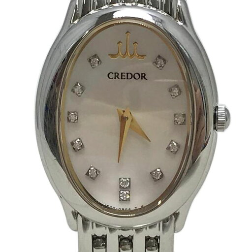 SEIKO セイコー/クレドール 12Pダイヤモンド ホワイトシェル/1E70-0BH0/990***/Bランク/51【中古】 SEIKO セイコー/クレドール 12Pダイヤモンド ホワイトシェル/1E70-0BH0/990***/Bランク/51【中古】