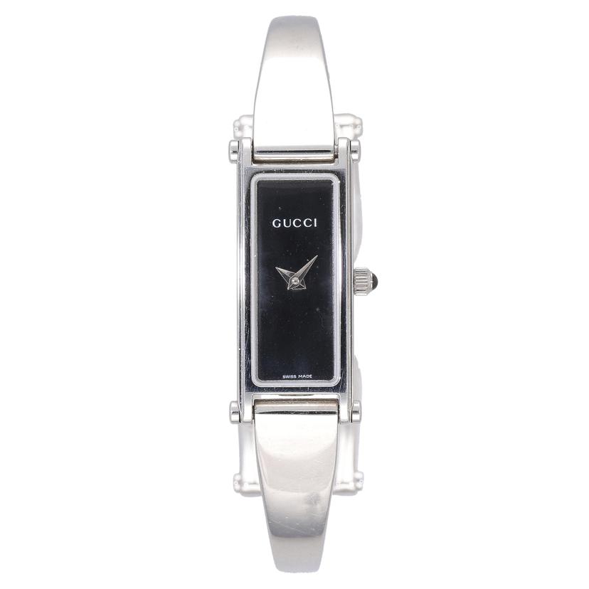 GUCCI グッチ/スクエアバングルウォッチ・ブラック×シルバー/クオーツ/1500L/120****/ABランク/75【中古】