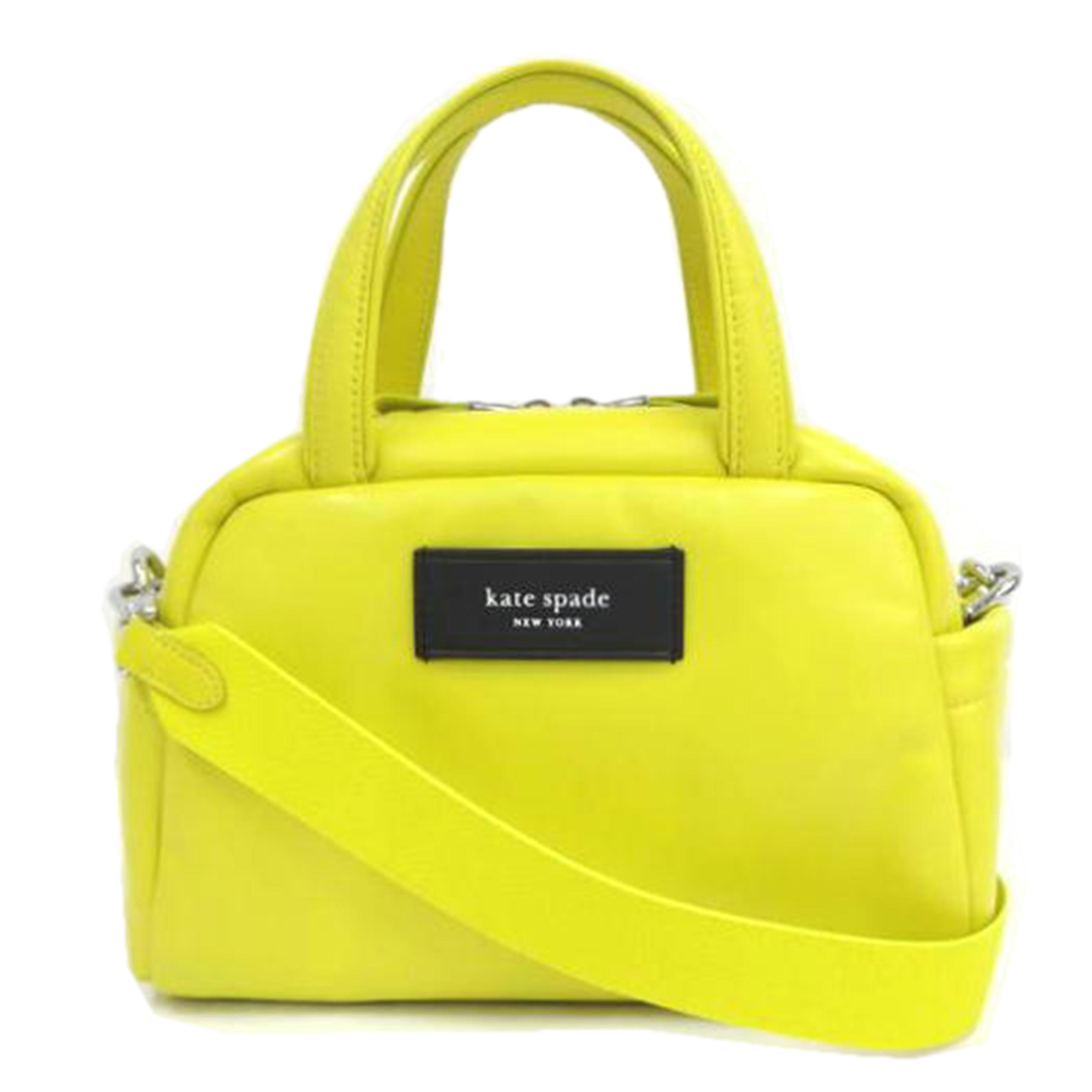 kate spade new york ケイト スペード ニューヨーク/パフドレザーサッチェルショルダーバック/イエロー/ABランク/82【中古】