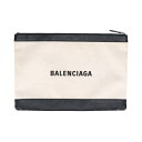 BALENCIAGA バレンシアガ/ネイビークリップキャンバスクラッチバッグ/373840/Aランク/93【中古】