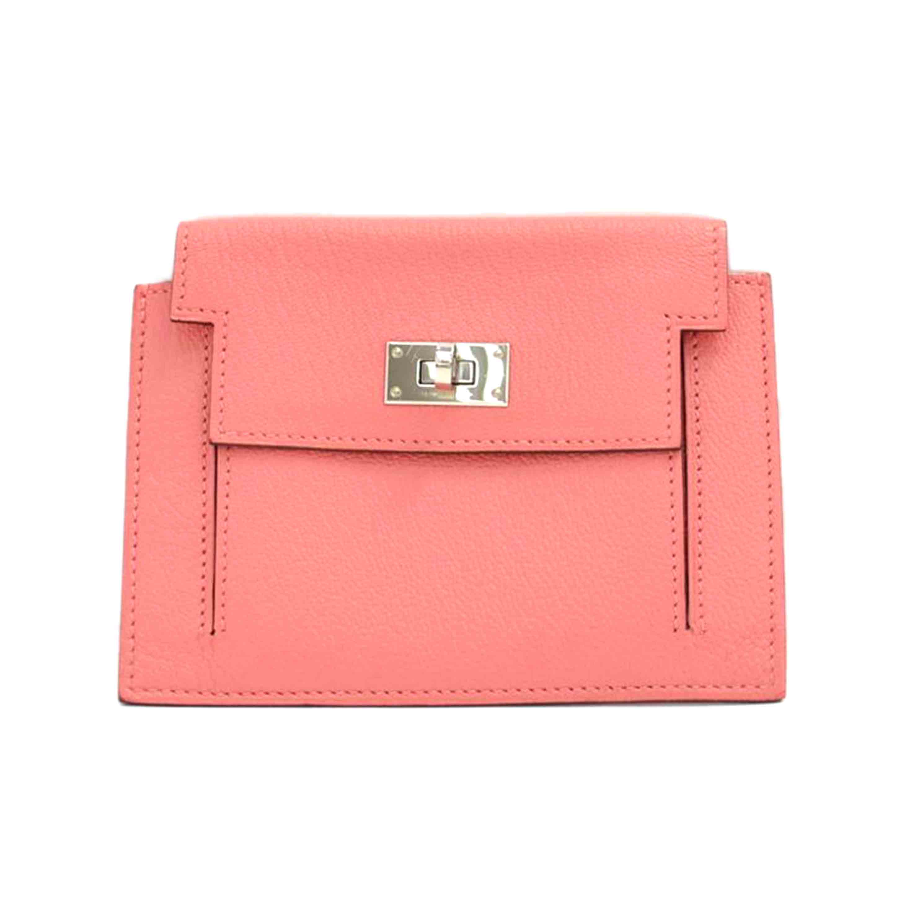 HERMES エルメス/ケリーポケットコンパクト/シェーブル/ピンク/SV金具/D M**************/SAランク/75..