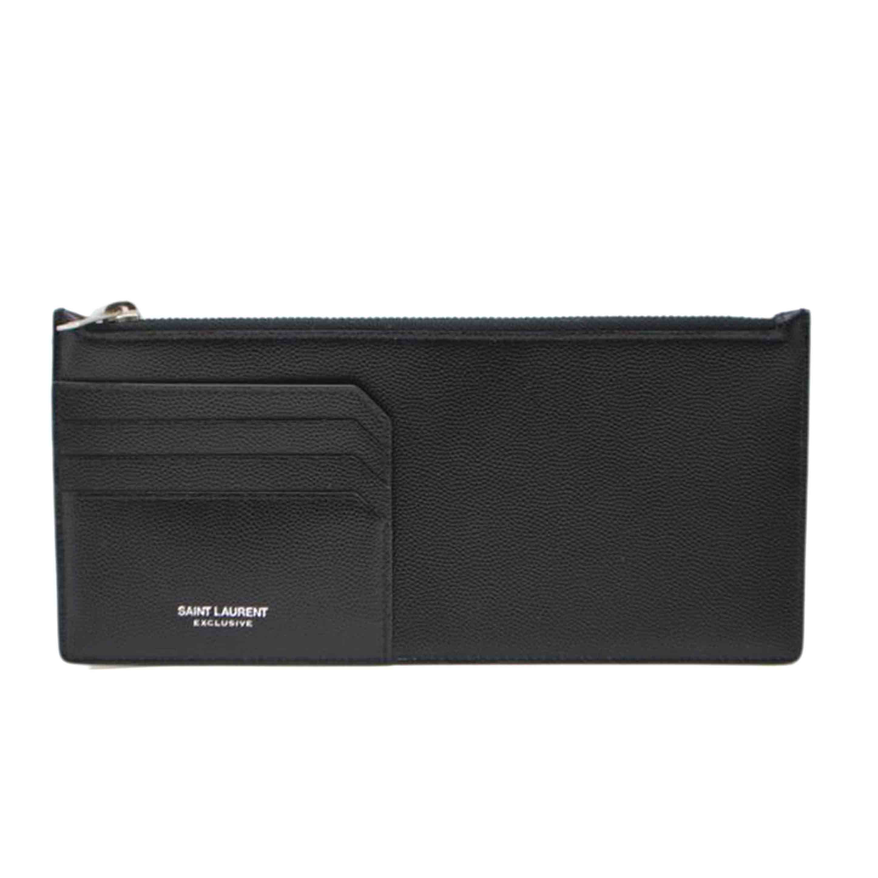 SAINT LAURENT サンローラン/フラグメントレザーウォレット/ノワール/560097/041*/Aランク/89【中古】