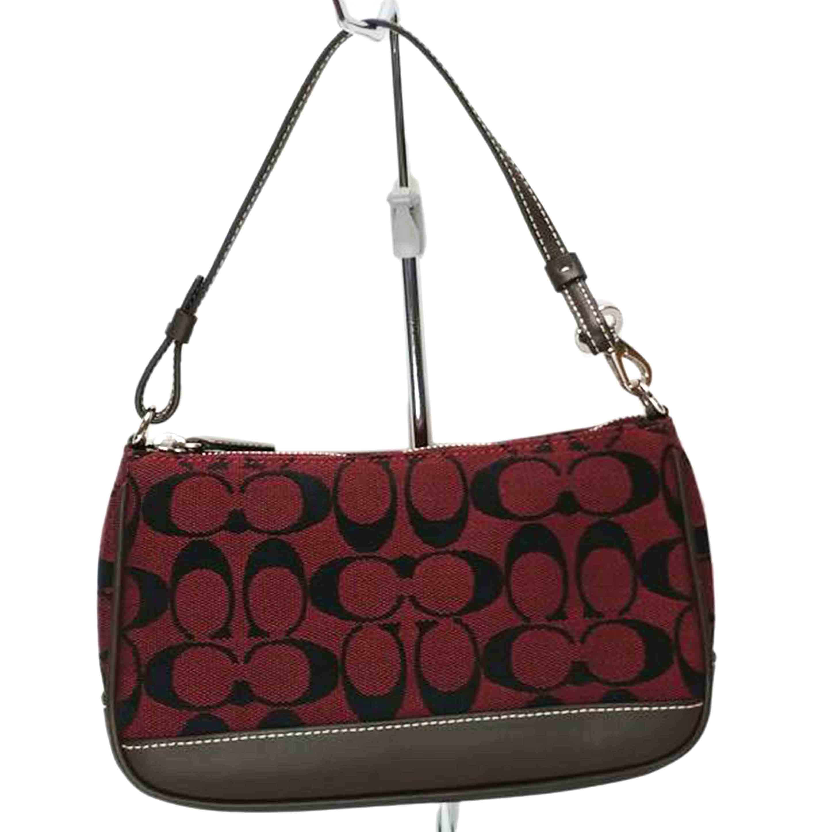 Coach コーチ ハンドバッグ アクセサリーポーチ 6094　赤　レッド 美品 COACH コーチ アクセサリーポーチ レッド 赤 シグネチャー 6094