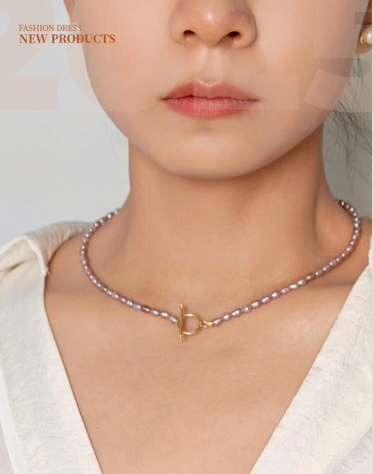 樂天商城 - パールネックレス　3.5mm　パープル　淡水パール レディース　ギフト　プレゼント　真珠　金属アレルギー対応　シルバー　銀 結婚式 シンプル レディース おしゃれ 入学式 ギフト カジュアル プレゼント あこや 成人式 卒業式 普段使い