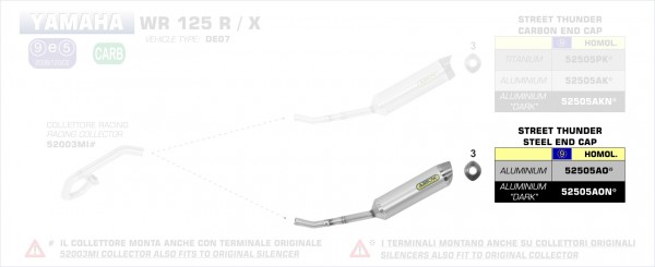 Rakuten - ARROW / アロー YAMAHA WR 125 X '09-10 ブラックアルミニウム Eマーク証 サイレンサー | 52505AON