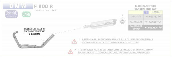 ARROW / アロー BMW F 800 R '09-10 ステンレス RACING コレクター | 71408MI