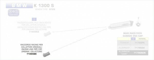 ARROW / アロー BMW K 1300 R '09/12 ステンレスミッドパイプ + コレクター | 71455MI