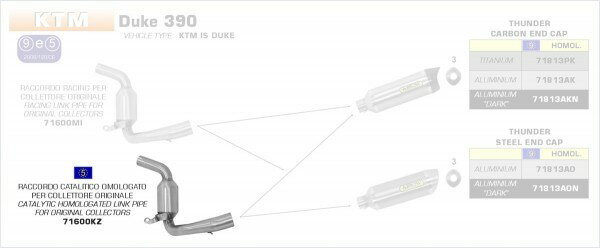 ARROW / アロー KTM DUKE 390 Eマーク証 EURO 4 リンクパイプ | 71600KZ