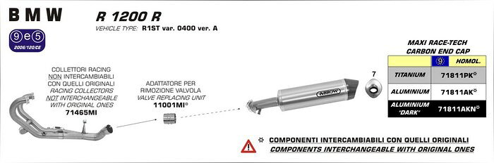 ARROW / アロー DUCATI MULTISTRADA 1200-1200S ステンレス 触媒無し リンクパイプ STOCKサイレンサー ..