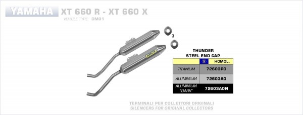 ARROW / アロー YAMAHA XT 660 X/ XT 660R '04-10 L & R アルミニウム Eマーク証 エキゾースト | 72603AO