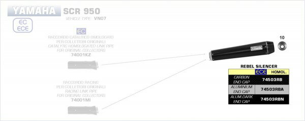 ARROW / ������ YAMAHA SCR 950 '17 E�ޡ����� �˥����� DARK REBEL ������󥵡� �����ܥ󥨥�ɥ��� | 74503RB