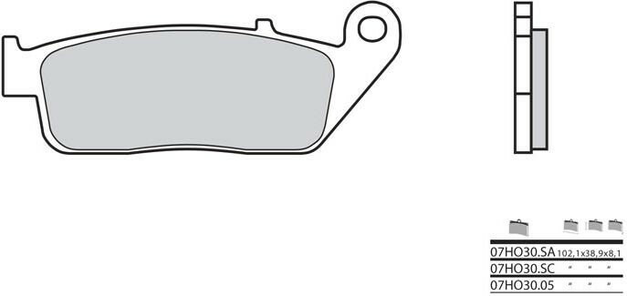 BREMBO / ブレンボ ブレーキパッド 07HO30LA シンタード・メタル | 07HO30LA