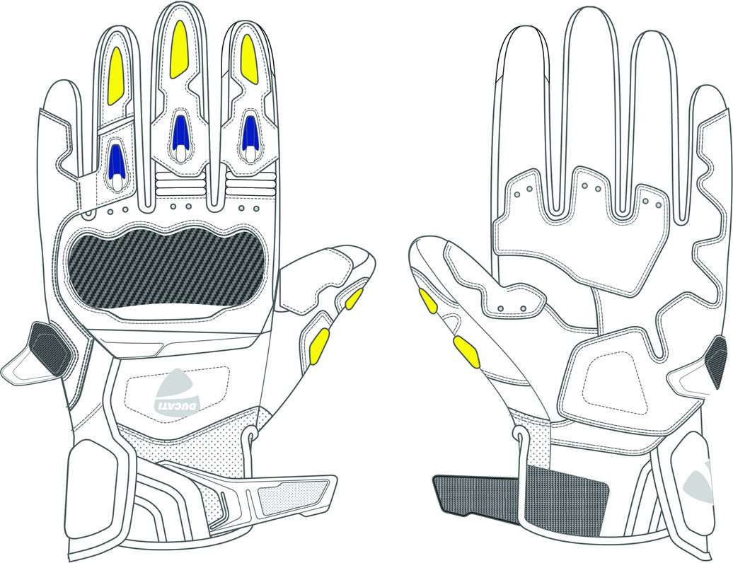 Ducati / ドゥカティ純正商品 Company C1 - ファブリック-レザーグローブ レッド/ホワイト/ブラッ | 981042115