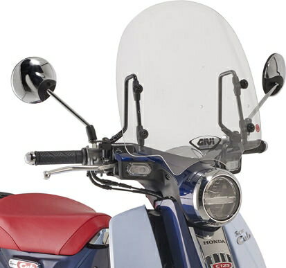 Givi / ジビ ウインドスクリーン Honda Super Cub （スーパーカブ） C125- クリア スクリーン サイズ： HxW 43x46cm | 1168A