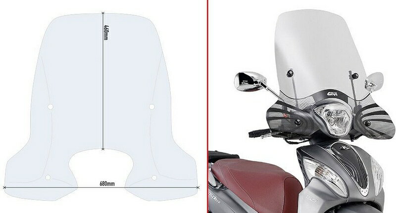 Givi / ジビ ウインドスクリーン クリア 46x68 cm Kymco People One 125-150 (13-22) | D6116ST