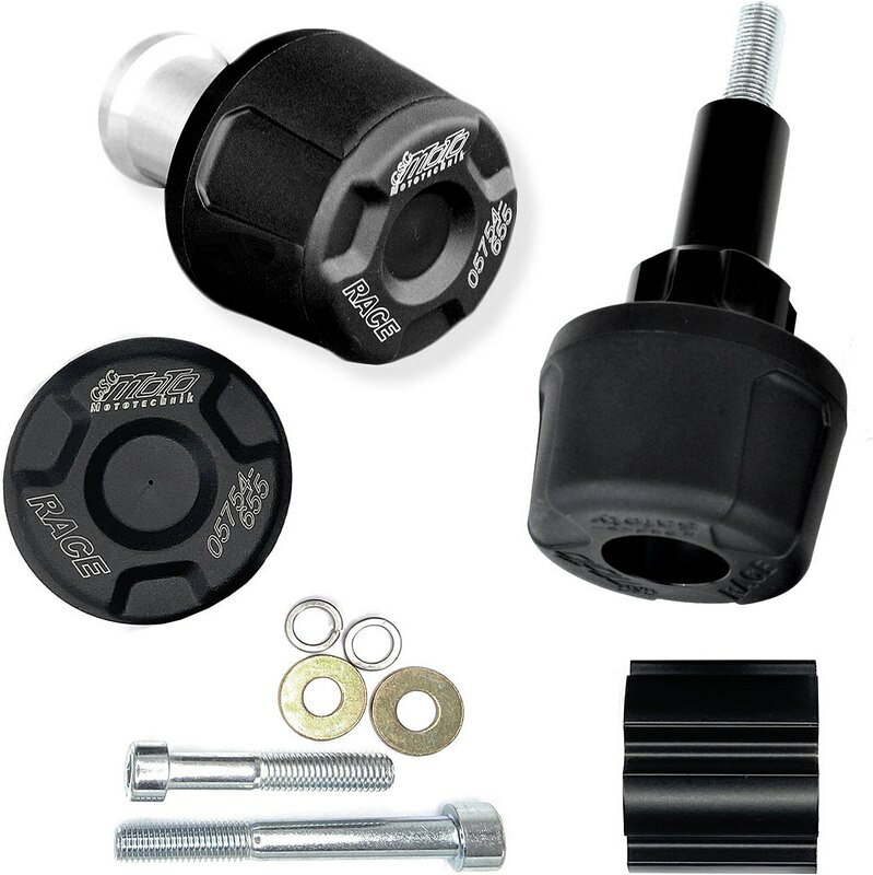 GSGモトテクニック クラッシュパッドセット アダプター アルミ ブラックアノダイズド ホワイ