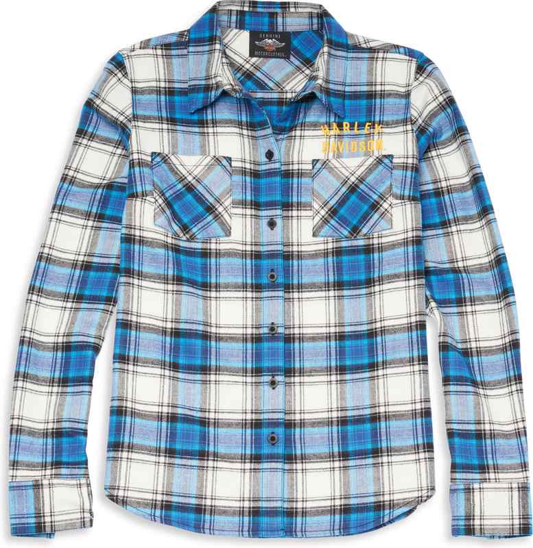 Harley-Davidson Racer Font Plaid Flannel Shirt For Women- Plaid | 96124-22VW
