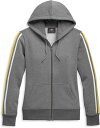 Harley-Davidson Women'S Bar & Shield Sleeve Stripe Zip Front Hoodie- Heather Charcoal | 96387-21VW