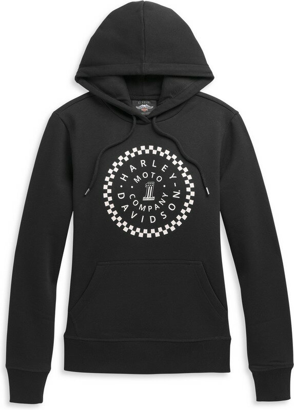 Harley-Davidson Women'S #1 Circle Graphic Pullover Hoodie- Black Beauty | 96388-21VW