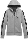 Harley-Davidson Women'S Sleeve Logo Zip Hoodie- Medium Heather Grey | 96487-21VW
