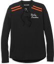 Harley-Davidson Iconic Lace Front Henley For Women- Black Beauty 96081-22VW