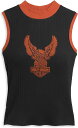 Harley-Davidson Winged Eagle Contrast Mockneck Knit Top For Women- Black Beauty | 96496-21VW