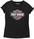 Harley-Davidson Women'S Bar & Shield Cuffed Sleeve Graphic Tee- Black Beauty | 9...