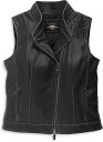Harley-Davidson Women'S Electra Studded Leather Vest- Black | 97005-22VW