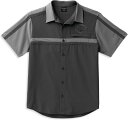 Harley-Davidson Shirt-Woven- Colorblock-Design-Blackened Pearl | 99088-22VM