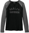 Harley-Davidson Women'S Hallmark Thermal Knit Top- Colorblock-Design-Heather Grey | 99103-22VW