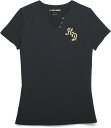 Harley-Davidson Salute Faux Henley Knit Top For Women- Black Beauty 2 | 96430-22VW
