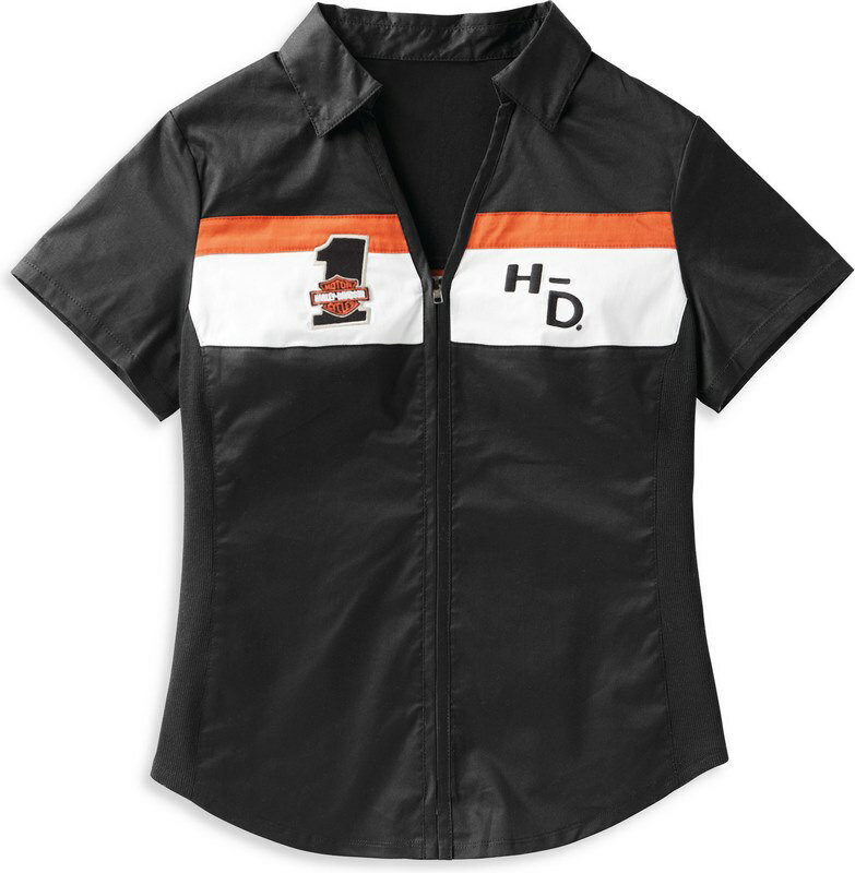 Harley-Davidson Shirt-Woven- Colorblock-Design-Black Beauty | 99114-22VW