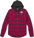 Harley-Davidson Bar & Shield Women'S Flannel Shirt Jacket W/ Removable Hood- Yarn Dyed Plaid-Red | 96273-22VW