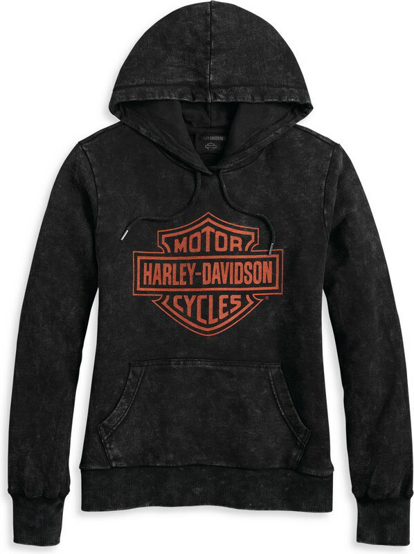 Harley-Davidson Women'S Custom Vintage Wash Pullover Hoodie- Black Beauty | 96181-23VW