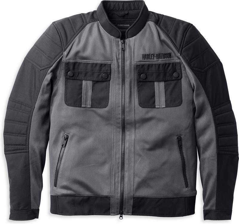 Harley-Davidson Men'S Zephyr Mesh Jacket W/ Zip-Out Liner- Granite Gre...