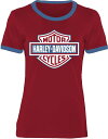 Harley-Davidson Women'S Essential Bar & Shield Ringer Tee- Chili Pepper | 96619-...