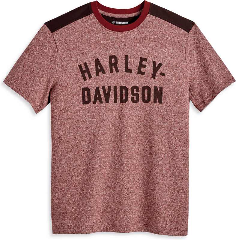 Harley-Davidson Tee-Knit- Colorblock-Design-Russet Brown | 96048-23VM