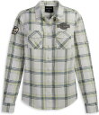 Harley-Davidson Women'S Gas & Oil Convertible Sleeve Shirt- Yarn Dyed Plaid-Cloud Dancer | 96272-23VW
