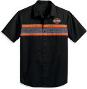 Harley-Davidson Shirt-Woven- Colorblock-Design-Black Beauty | 96157-23VM
