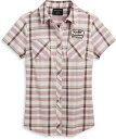 Harley-Davidson Women'S Shift Gears Plaid Shirt- Yarn Dyed Plaid-Oatmeal | 96266-23VW