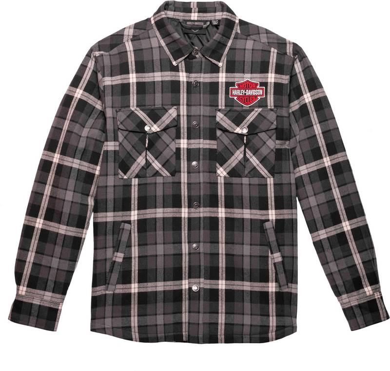 Harley-Davidson Milwaukee Men'S Flannel Shirt- Black Plaid | 96137-23VM